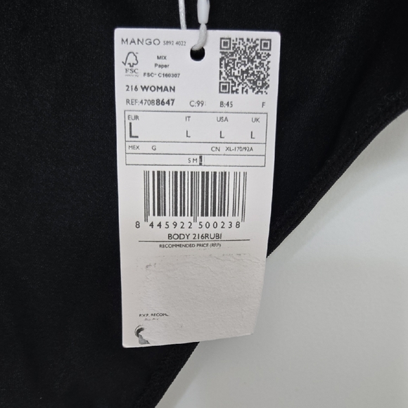 Mango Elegant Black Open back Bodysuit - Picture 5 of 7